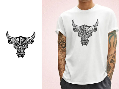 Custom Print Design - Polynesian Bull Head