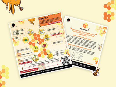 Beeswax Wrapper Infographic - Savvy Sabby art bee beeswax branding card design customer guide design flat illustration inforgraphic minimalist savvy sabby ui