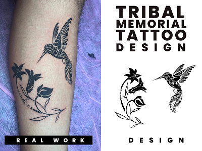 Tribal Tattoo Design art design flat humming bird tattoo illustration memorial tattoo minimalist minimalist tattoo design tattoo tattoo design tribal tattoo design vector