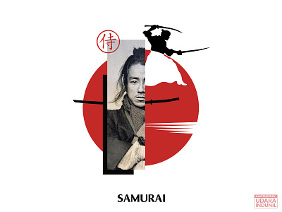 S A M U R A I abstract art concept design flat illustration minimalist retro samurai vector