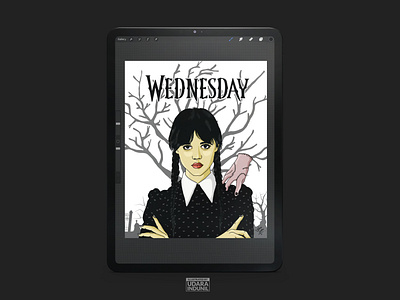 WEDNESDAY ADDAMS - iPad Drawing