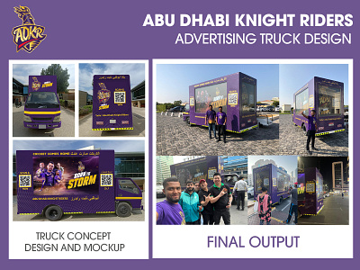 Advertising Truck Design - Abu Dhabi Knight Riders abu dhabi abu dhabi knight riders adkr advertising truck design brand design branding concept design dubai design freelance designer lt20league uae designer udara indunil udarts udarts dubai