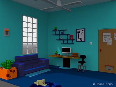 Pixel Design - Room Interior art boy concept design home interior magicvoxel pixel room voxel
