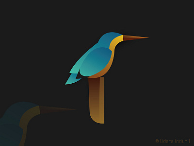 Kingfisher - Iconic design for bird art bird design flat iconic illustration kingfisher srilankan vector