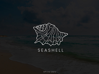 Seashell beach design flat iconic idea logo minimalist seashell srilankan udara