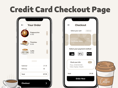 Credit Card Checkout & Cart Page UI Design #DailyUI 002 app design cart app cart ui credit card credit card checkout page credit card checkout ui e commerce ecommerce app ecommerce ui mobile landing page ui