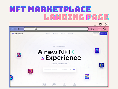 NFT Marketplace Landing Page UI Web Design #DailyUI 003 dailyui landing page landing page ui nft nft marketplace nft marketplace ui nft marketplace web nft web ui