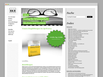 AKA Webssite Landingpage books ecommerce publishing house website