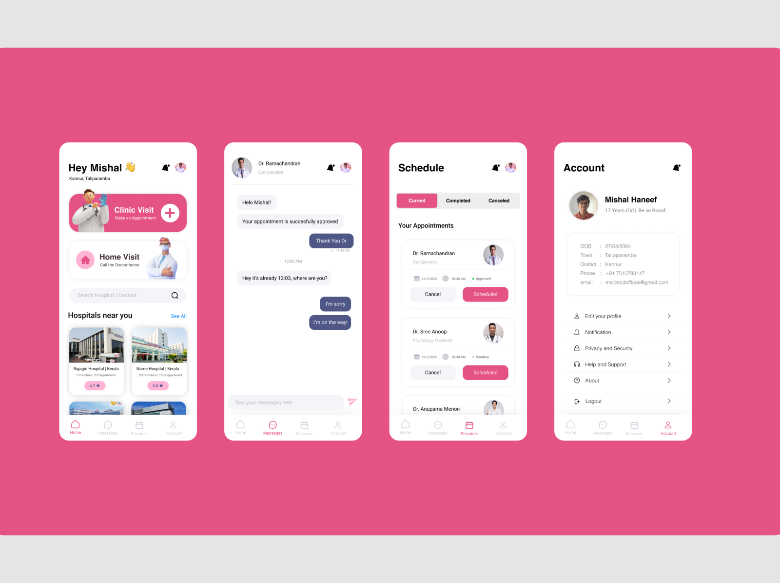 Hospital Booking App by Mishal Haneef on Dribbble