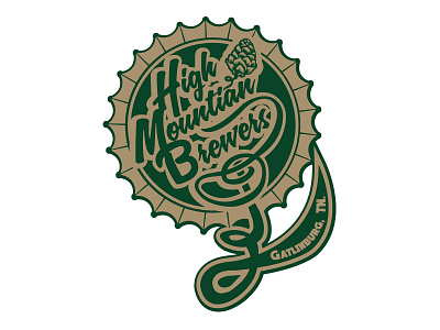 High Mountian Brewers branding cartoon logo graphic design logo package design