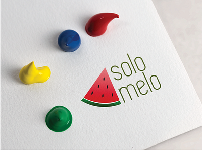 Solomelo color colors design fruit gradient illustration logo logodesign mock up watermelon