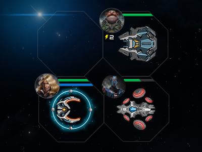 Fleets in combat grid