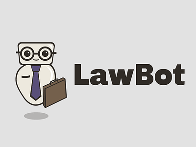 LawBot logo idea briefcase logo purple robot startup