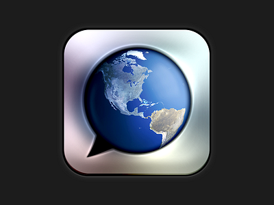Earth Chat chat earth icon ios metal plastic