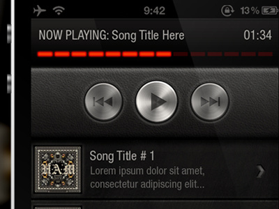 Music App app black interface iphone knob music texture user