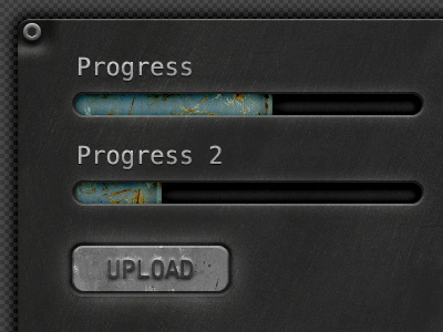 Progress Bar bar button metal progress rust scratched upload