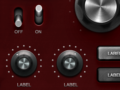 UI Rack Pro 7 Freebie- anisotropy fixed black buttons elements interface ipad knobs metal plastic ui user