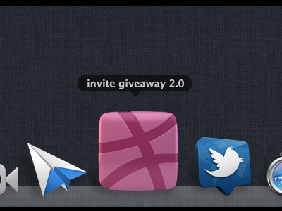 Dribbble Invite Giveaway dmonzon dock dribbble giveaway icon invite pink