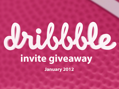 Dribbble 2012 3d dmonzon dribbble giveaway icon invite pink