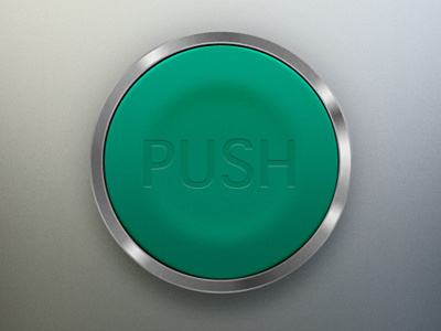 Green Big Push Button button green metal plastic push shiny
