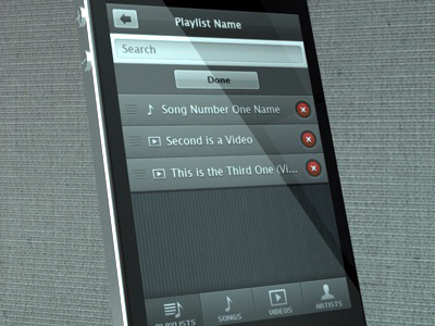 Player iphone mobile music player texture ui ux