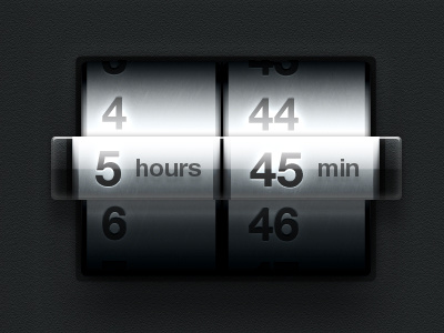 Timer 2 ui ux interface user steel shiny metal experience timer