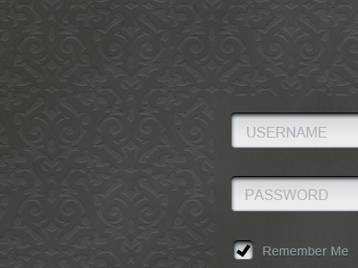 Log In Form check box emboss form in log texture ui ux wall