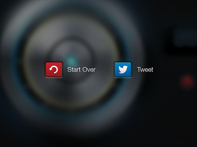 Start Over + Tweet buttons blue button ipad red start time twitter