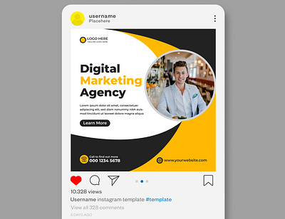 Corporate Social Media Post Template Design ads advertisement advertising agency banner business corporate creative design digital layout marketing modern presentation professional sale social media post square template web banner