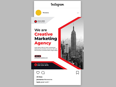 Corporate Social Media Post Design advertising agency banner business corporate creative design digital marketing media modern post professional promotion social template