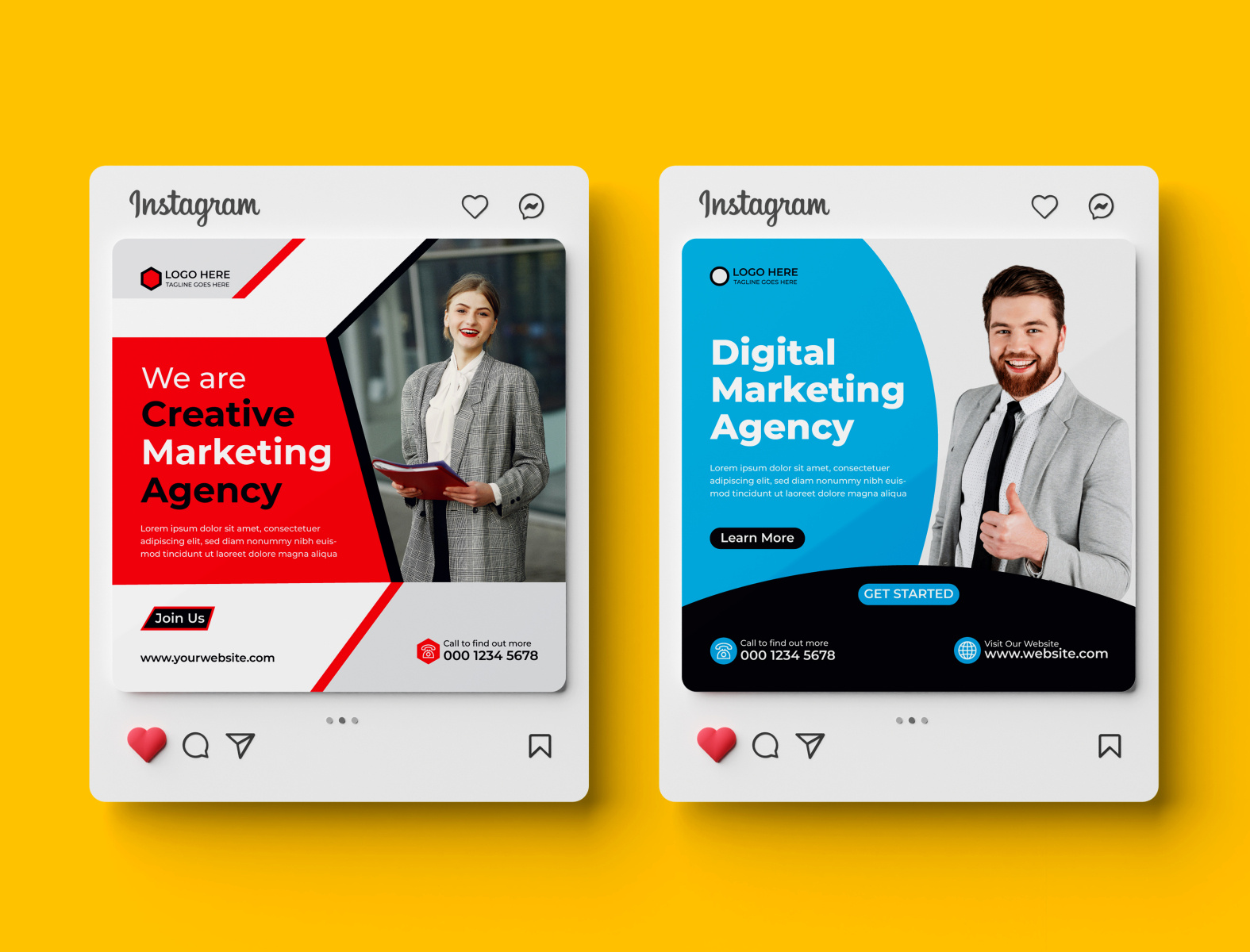 Corporate Social Media Post Design Template. by Mostafizur Rahman on ...