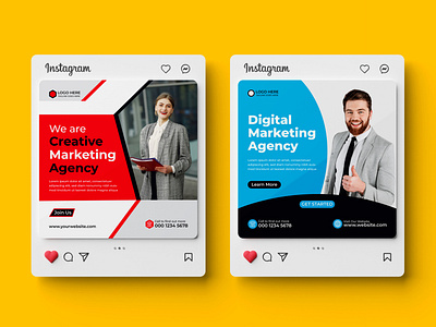 Corporate Social Media Post Design Template.