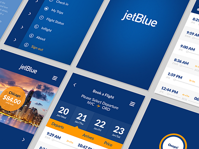 JetBlue Airlines - New APP Design (TEASER) airline app design flights jetblue travel ui ux