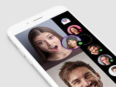 Social Group Video Chat - Teaser Screen android app chat group invitation invite ios messenger social video