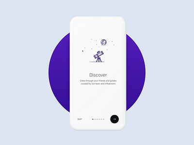 On-boarding flow - APP android clean ios minimal onboarding social travel walkthrough
