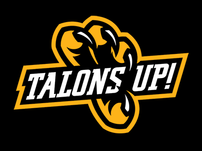 talons up! apparel athletics black branding claw eagle gold logo sports talon vector