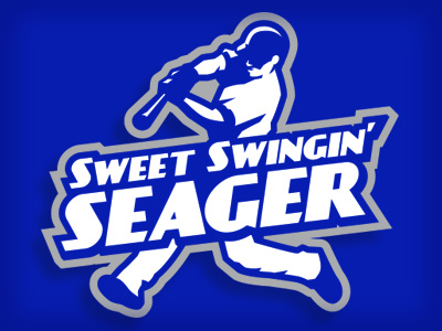 seager baseball bat blue dodgers helmet illustration logo sports