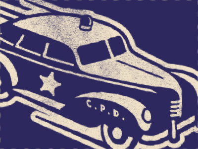 police car car hot rod illustration police retro star texture vintage