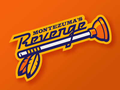 montezuma's revenge baseball feathers logo montezuma plunger softball sports vector