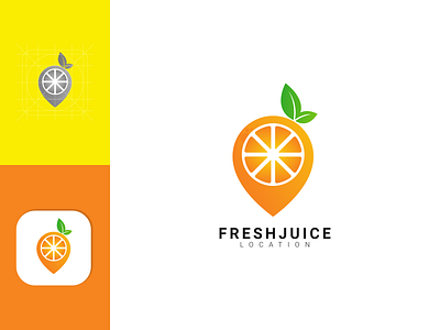 FRESHJUICE LOCATION logo concept branding design graphic design illustration logo motion graphics typography ui ux