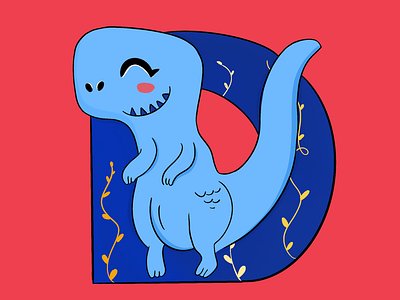 Type d art best shot cute dino dinosaur dribble procreate vector