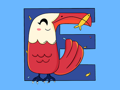 Type E 36days art artist bird cute debut dribbble eagle shot typography