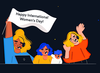 Happy international Women’s day art baby child design dribbble freshcaller illustration mummy team teamwork vector woman woman portrait women women in illustration womens day workspace