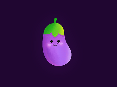 Eggplant art character characterdesign cute dailyui dribbble eggplant illustration logo minimal mobile photoshop procreate app procreate brushes procreateapp shot vector vegetable violet