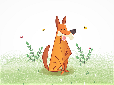 My Dog art artist artwork books children childrens book childrens illustration cute design dog dog illustration doggy drawing dribbble garden illustration minimal photoshop vector