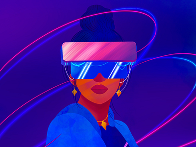 Virtual Reality art design designer illustration procreate technology vector vr