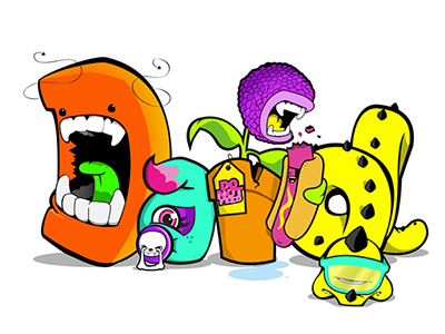 The Krew of letter monsters illustration monsters