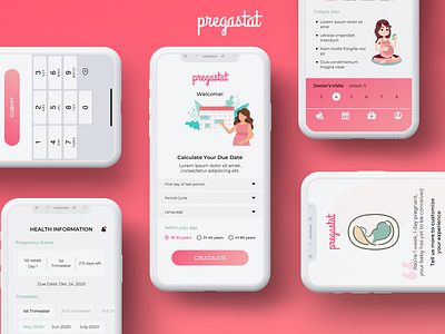 PregastatShot app branding design flat illustration illustrator typography ui ux vector