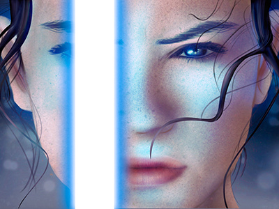 Rey illustration jedi light saber photoshop rey star wars the force awakens