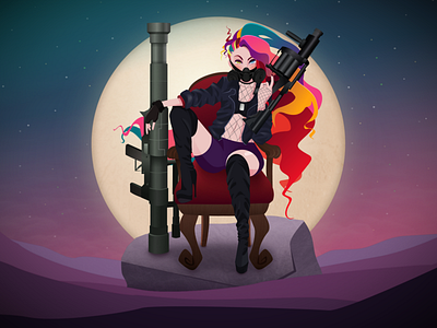 Gunslinger Girl gravit designer illustration vector